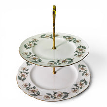 Vintage Two Tiered Pear Blossom Crown Staffordshire Cake Stand