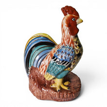 Vintage Majolica Earthenware Style Rooster Figurine
