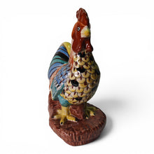 Vintage Majolica Earthenware Style Rooster Figurine