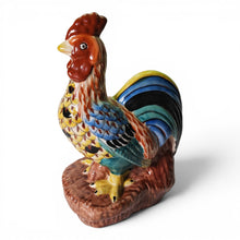 Vintage Majolica Earthenware Style Rooster Figurine
