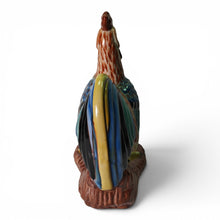 Vintage Majolica Earthenware Style Rooster Figurine