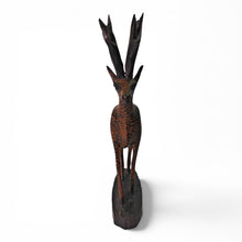 Vintage Hand Carved Wooden Stag
