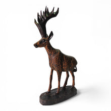 Vintage Hand Carved Wooden Stag