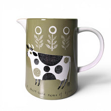 Folk Art Short Horn Named Bjorn Cow 1L Ceramic Jug By Jane Ormes