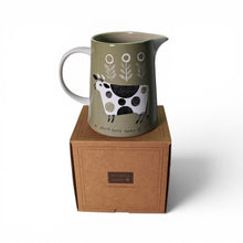 Folk Art Short Horn Named Bjorn Cow 1L Ceramic Jug By Jane Ormes