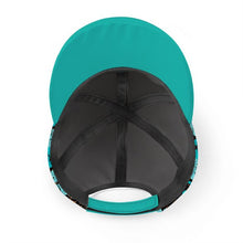Baseball Cap - Black and Aqua Hawaiian Print
