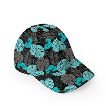 Baseball Cap - Black and Aqua Hawaiian Print