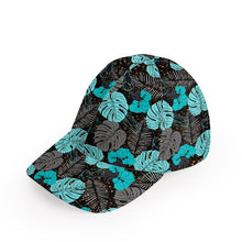 Baseball Cap - Black and Aqua Hawaiian Print