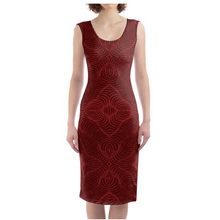 Body-con Dress - Burgundy Print