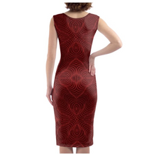 Body-con Dress - Burgundy Print