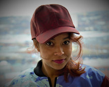 Baseball Cap - Burgundy Snake Print