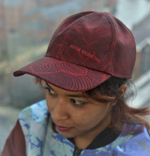 Baseball Cap - Burgundy Snake Print