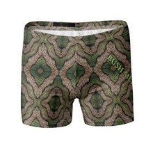 Mens Swimming Trunks - Green Print