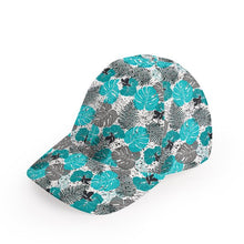 Baseball Cap - White and Aqua Hawaiian Print