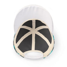 Baseball Cap - White and Aqua Hawaiian Print